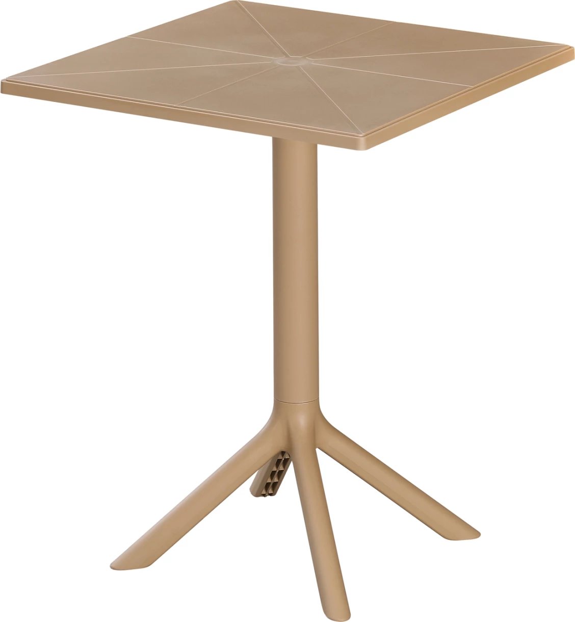 Tavolinë katrore polipropileni TERRIN FH6125.14 kapuçino 60,5x60,5x76,5Hcm