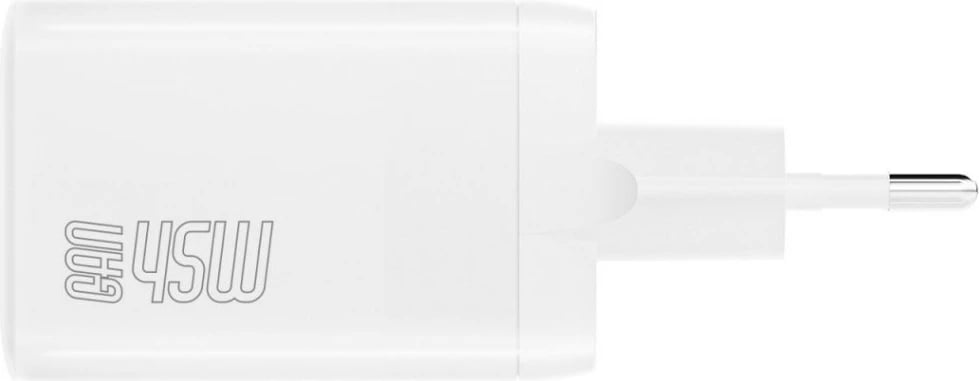 Karikues muri 4smarts PD Plug Dual 45W GaN 2xUSB-C, i bardhë