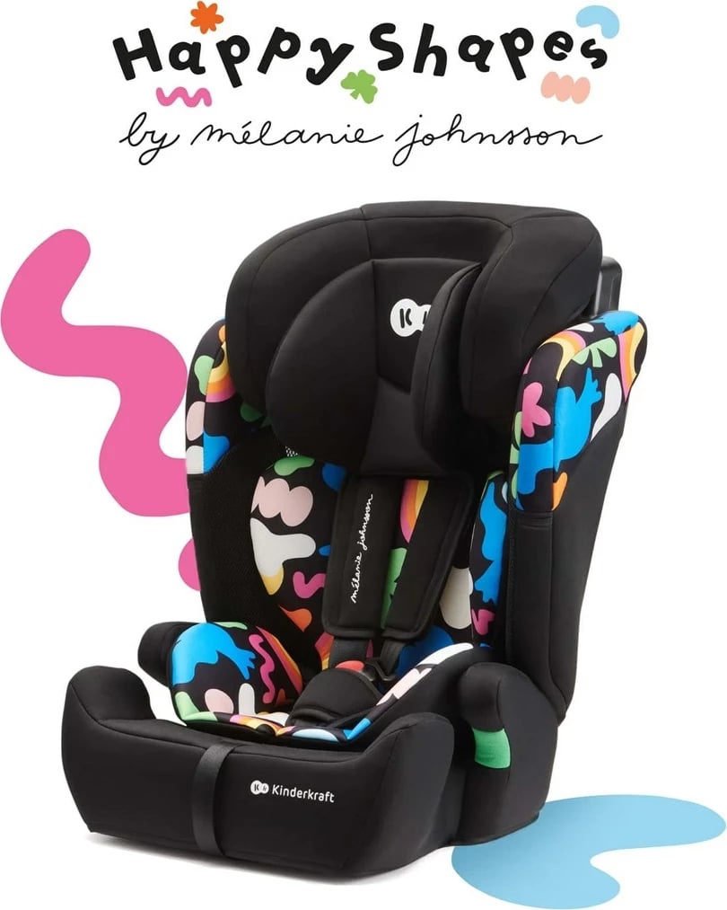 Ulëse për fëmijë Kinderkraft COMFORT UP I-SIZE, 9-36 kg, Happy Shapes