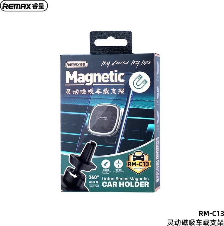 Mbajtës magnetik për telefon Remax, për vetura, RM-C13, e zezë