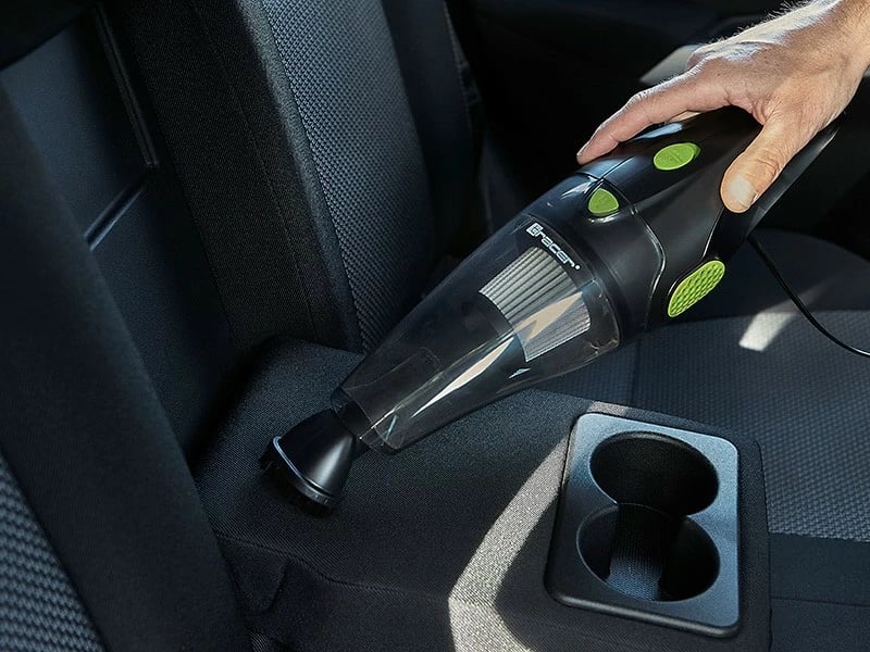 Fshesë me korrent për veturë, Tracer, OK-V1, 12V 100W, filtër HEPA F7, kabllo 3 m, set me 2 filtra HEPA, 2 gryka dhe zorrë 39 cm, e zezë/jeshile