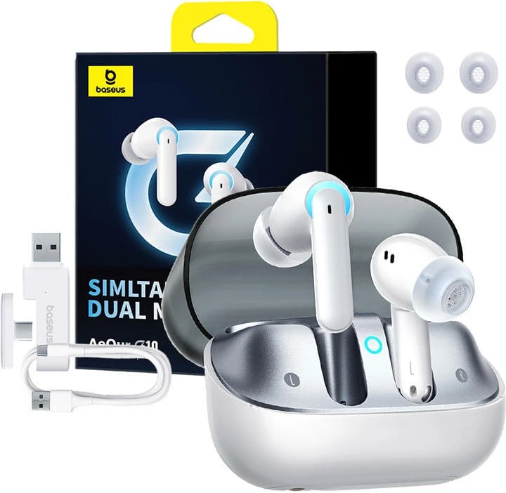 Kufje TWS Baseus AeQur G10, Bluetooth 5.3, 25 orë, Bardhë