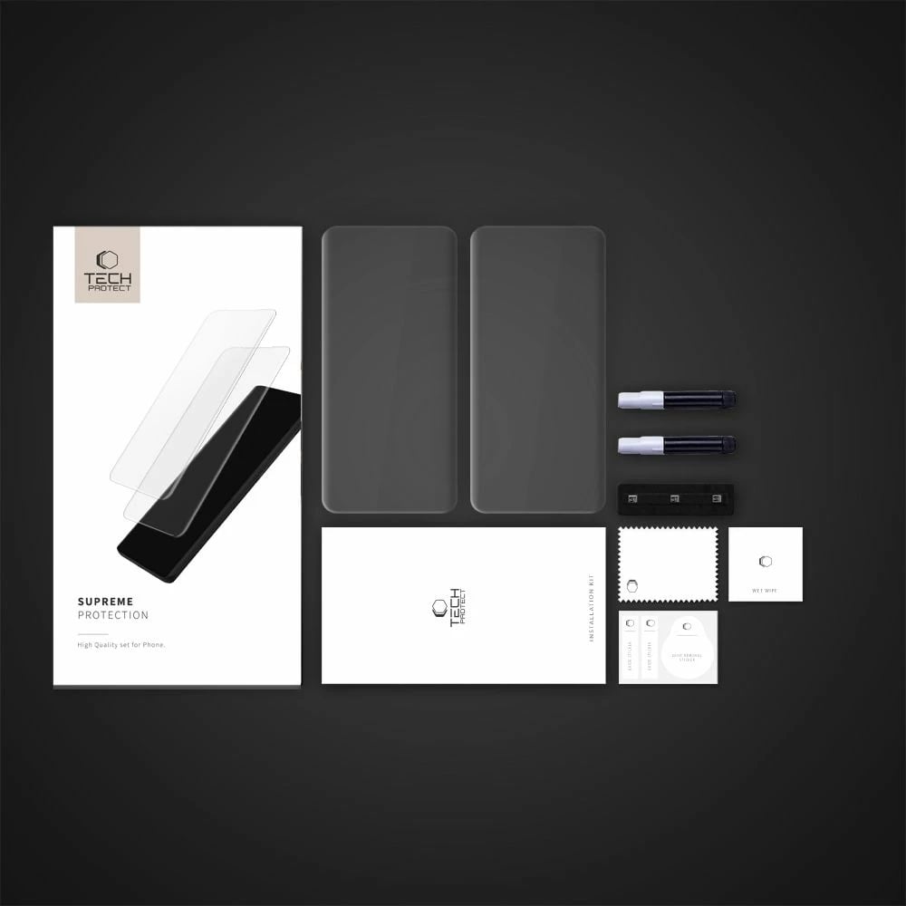 Xham mbrojtës Tech-Protect Supreme Protection për Xiaomi Redmi Note 14 Pro / 14 Pro+ 5G / Poco X7 5G, Transparent, set prej 2 copë