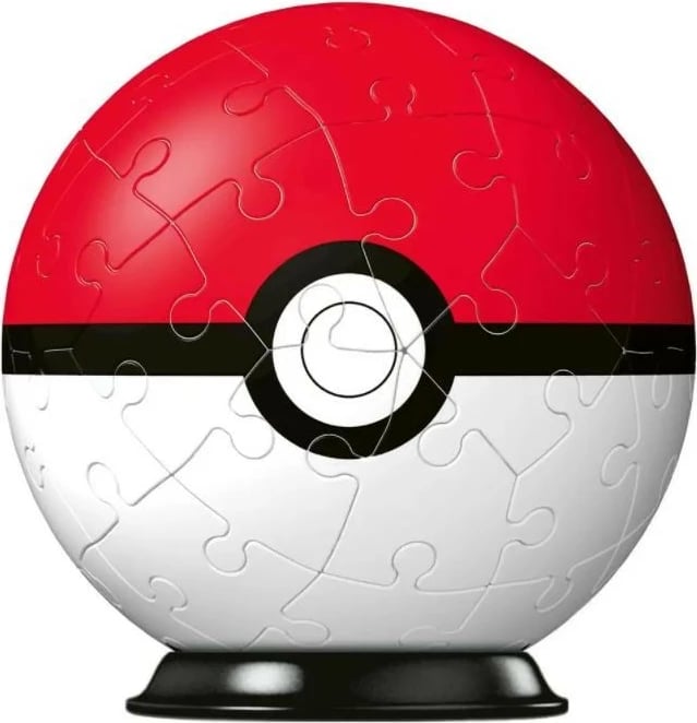 Puzzle 3D sferik Ravensburger Pokemon 54 pjesë, i kuq