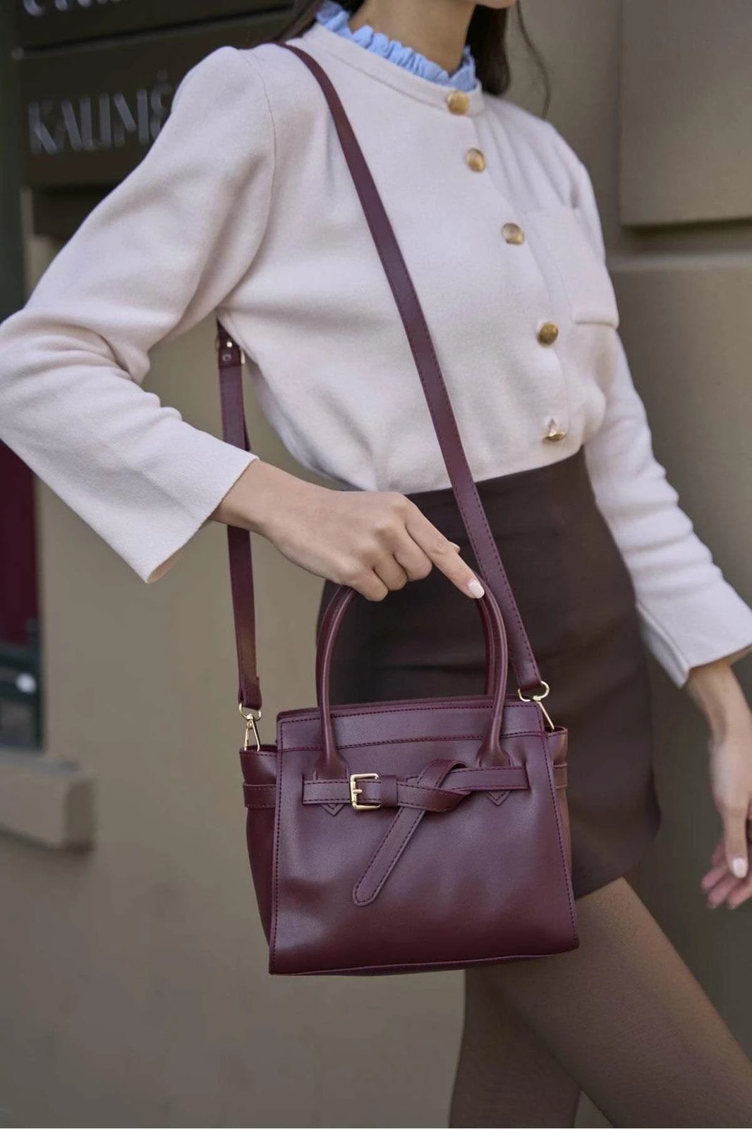 Çantë dore Zoozie Bags, MK1020225SV10-001, ngjyrë e kuqe e errët