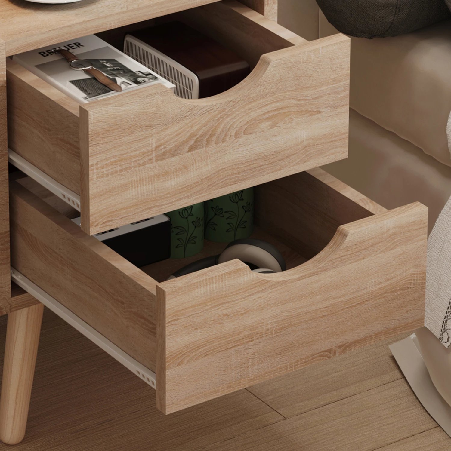 Komodinë anësore DINKL FH2472.01 melaminë-2 sirtarë-sonama 29,7x29,7x45Hcm Komodinë anësore DINKL FH2472.01 melaminë-2 sirtarë-sonama 29,7x29,7x45Hcm