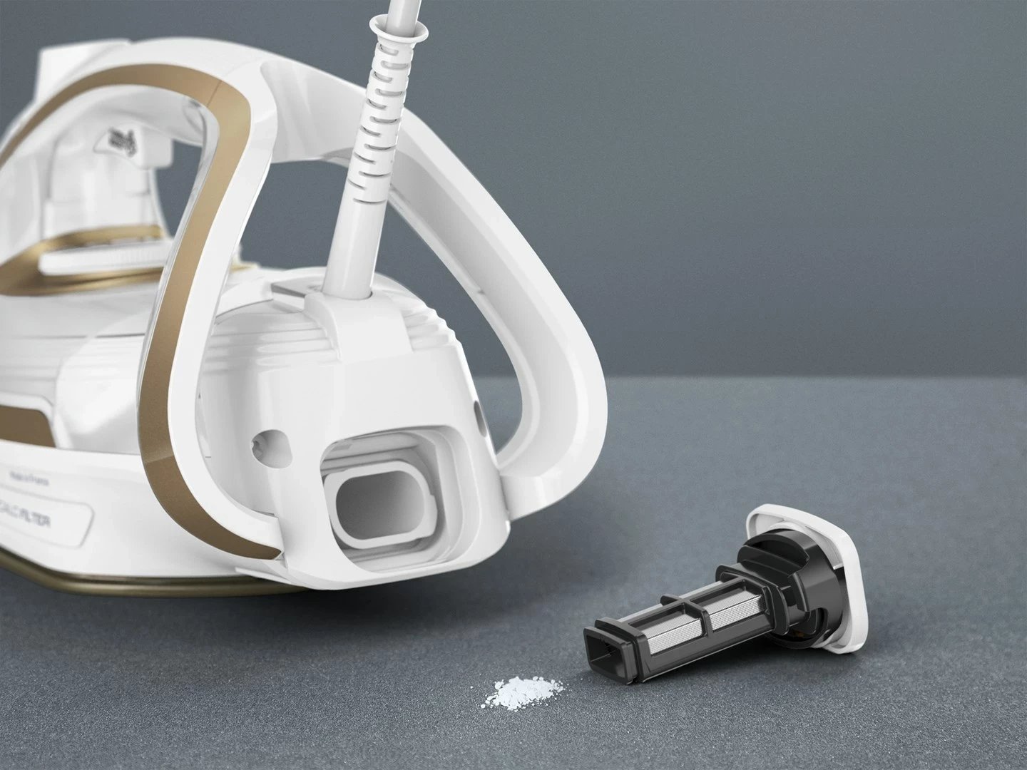 Hekur Tefal Puregliss FV8042, 3000 W, Durilium AirGlide Autoclean, Bardhë/Bronzi