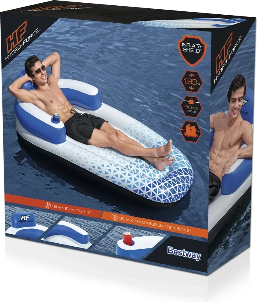 Dyshek uji Bestway Hydro-Force Indigo Wave Pool Lounge 1.83 m, Blu Dyshek uji Bestway Hydro-Force Indigo Wave Pool Lounge 1.83 m, Blu