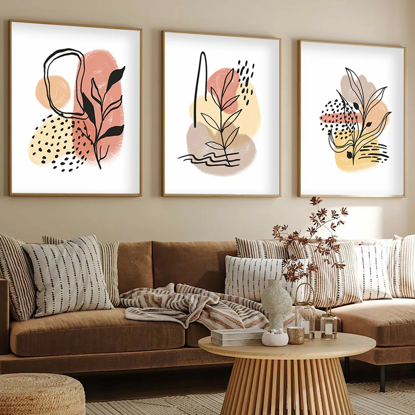 Set pikturash dekorative me kornizë, MDF, shumëngjyrëshe, Wallity Huhu226, 50x35cm (3 copë)