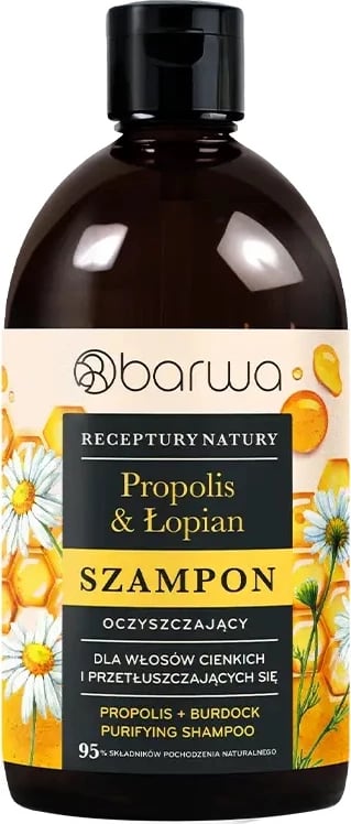 Shampon për femra Barwa Nature's Recipes Purifying Hair Shampoo Propolis + Burdock, 380ml