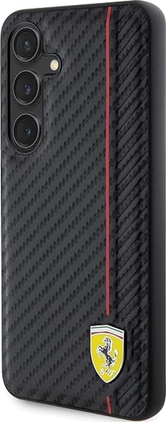 Mbështjellës Ferrari Carbon Printed Line për Samsung Galaxy S24, i zi