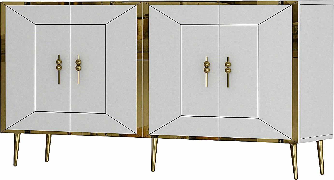 Konsol Skye Decor, Arno KB150, e bardhë, e artë