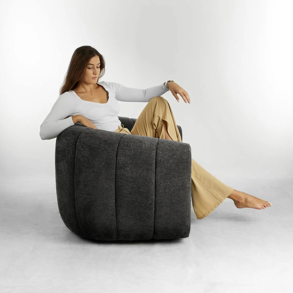 Fotelje rrotulluese Ascot, ngjyrë gri, 99x83.5x72.5