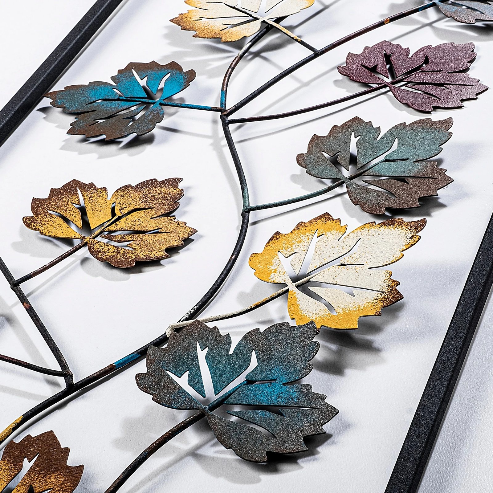 Aksesor dekorativ metalik për mur, Wallity, Platane, shumëngjyrësh, 32x90cm