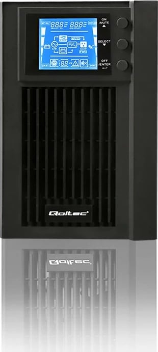 Kasë UPS Qoltec 53042, 1KVA 800W, valë e pastër sinus, LCD, USB, e zezë Kasë UPS Qoltec 53042, 1KVA 800W, valë e pastër sinus, LCD, USB, e zezë
