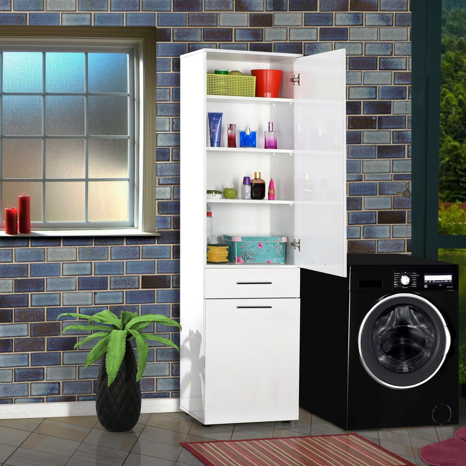 Dollap multifunksional, ngjyrë e bardhë, Hanah Home, Adr-621-Pp-1