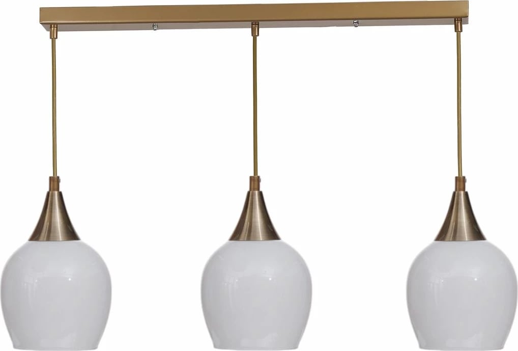 Llambadar Opviq, 9063-5, metal e xham, ngjyrë e bardhë dhe ari