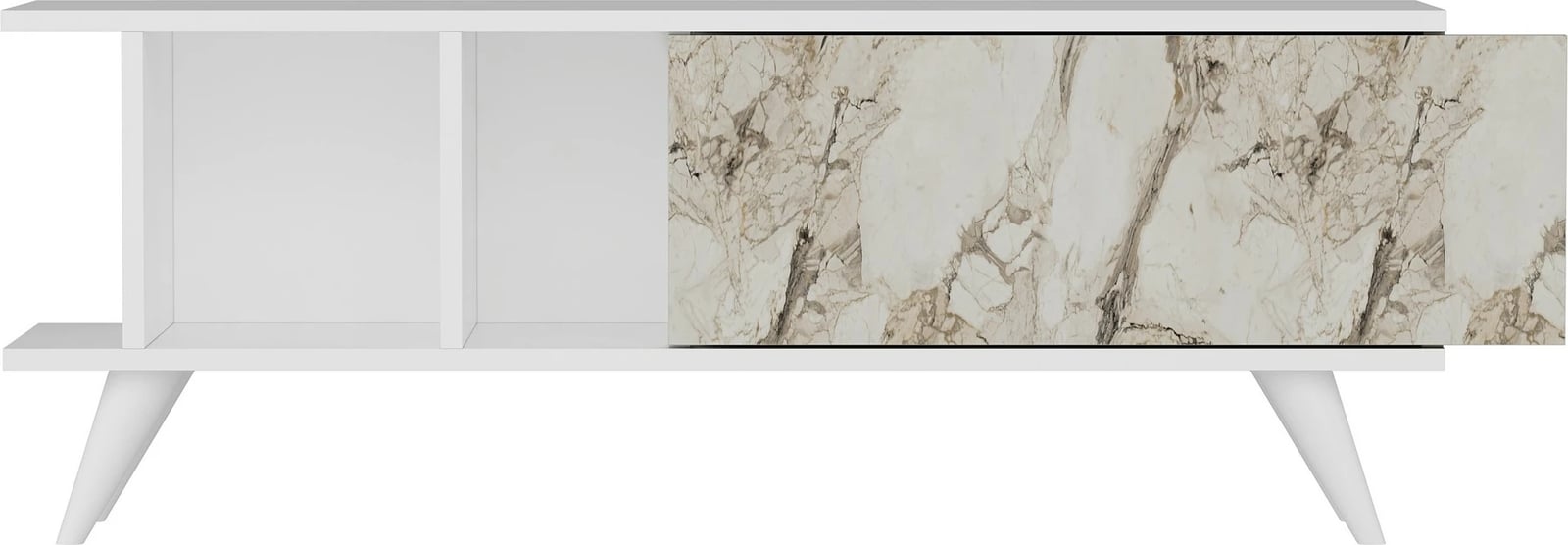 Komodë TV Hanah Home, ngjyrë e bardhë dhe mermer, Liberty