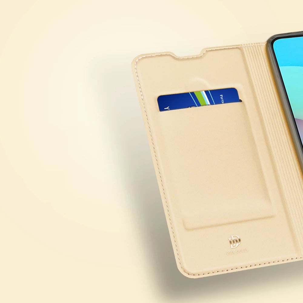 Mbështjellës Dux Ducis Skin Pro për Xiaomi Redmi 10, me kapak, me mbajtëse kartelash, Gold Mbështjellës Dux Ducis Skin Pro për Xiaomi Redmi 10, me kapak, me mbajtëse kartelash, Gold