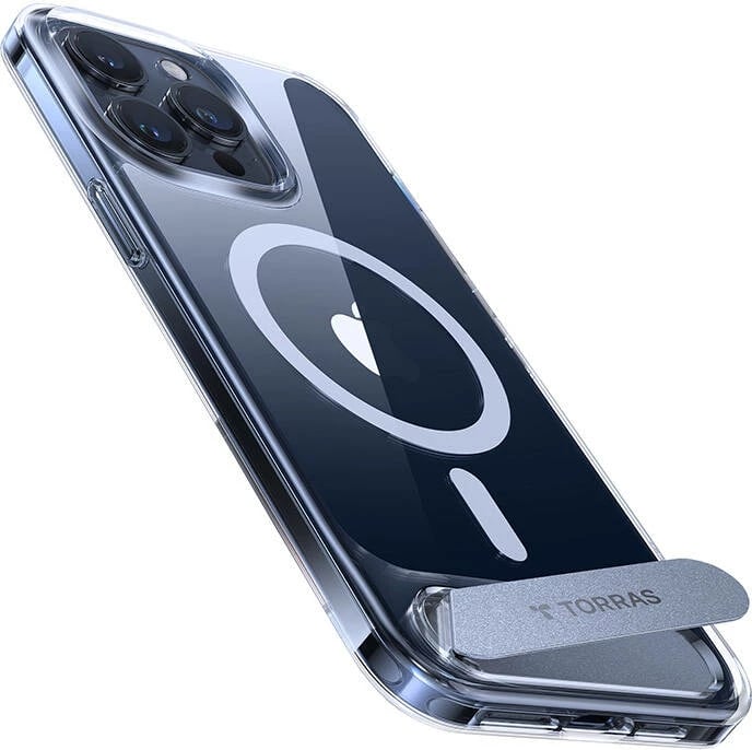 Mbështjellës Torras UPRO Pstand për iPhone 15 Pro Max, transparent