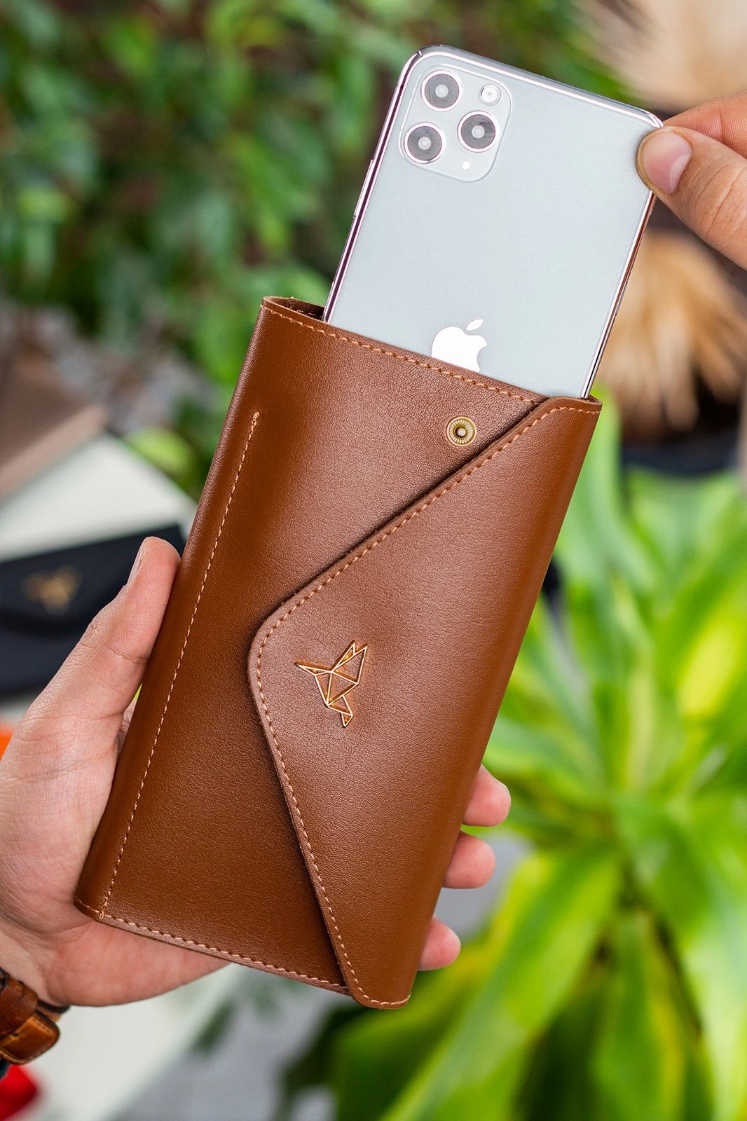 Portofol për gra, stil zarf, ngjyrë kafe e hapur, Zoozie Bags