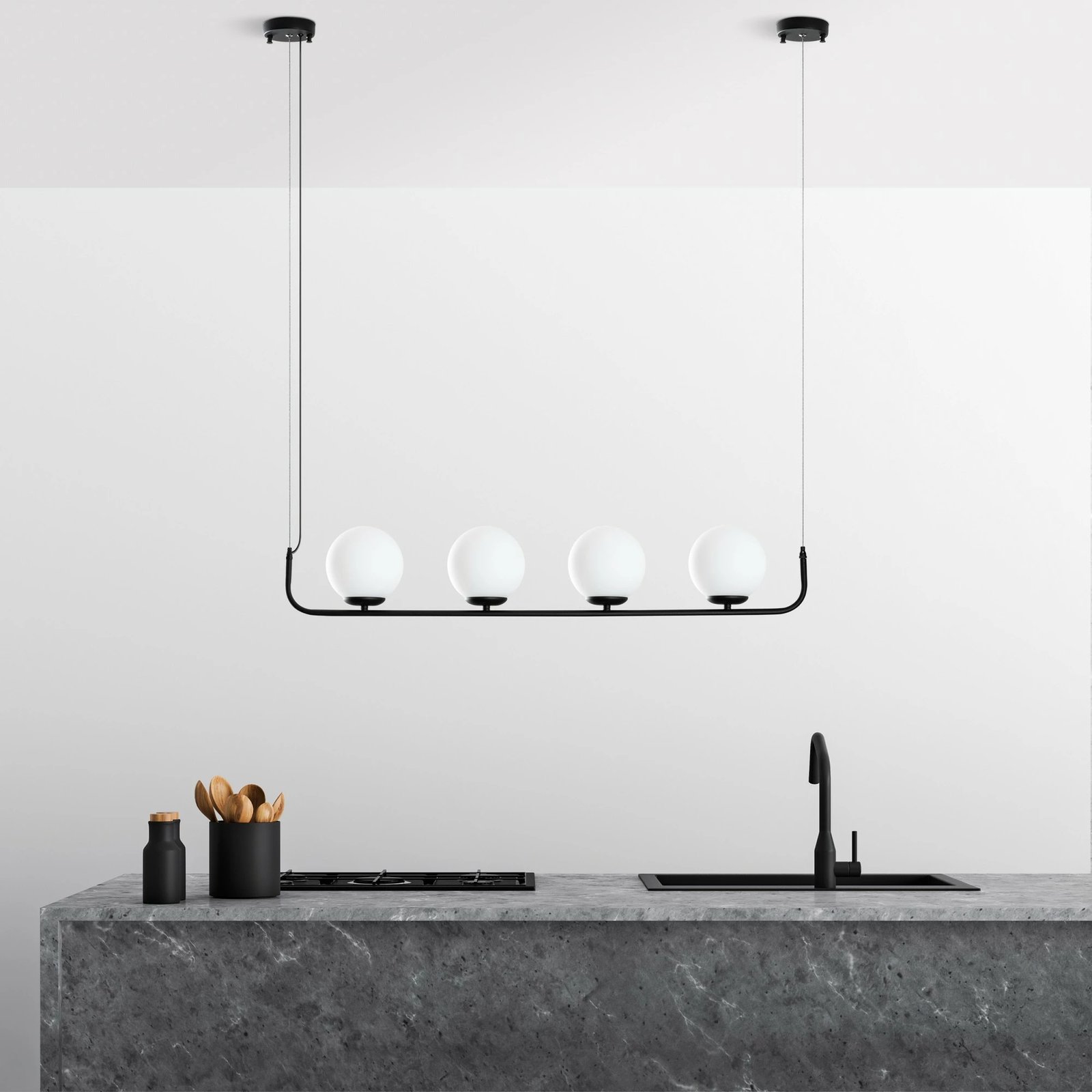 Llambë varëse Opviq, Faruk - 13720, trup metalik, e zezë, 4 copa