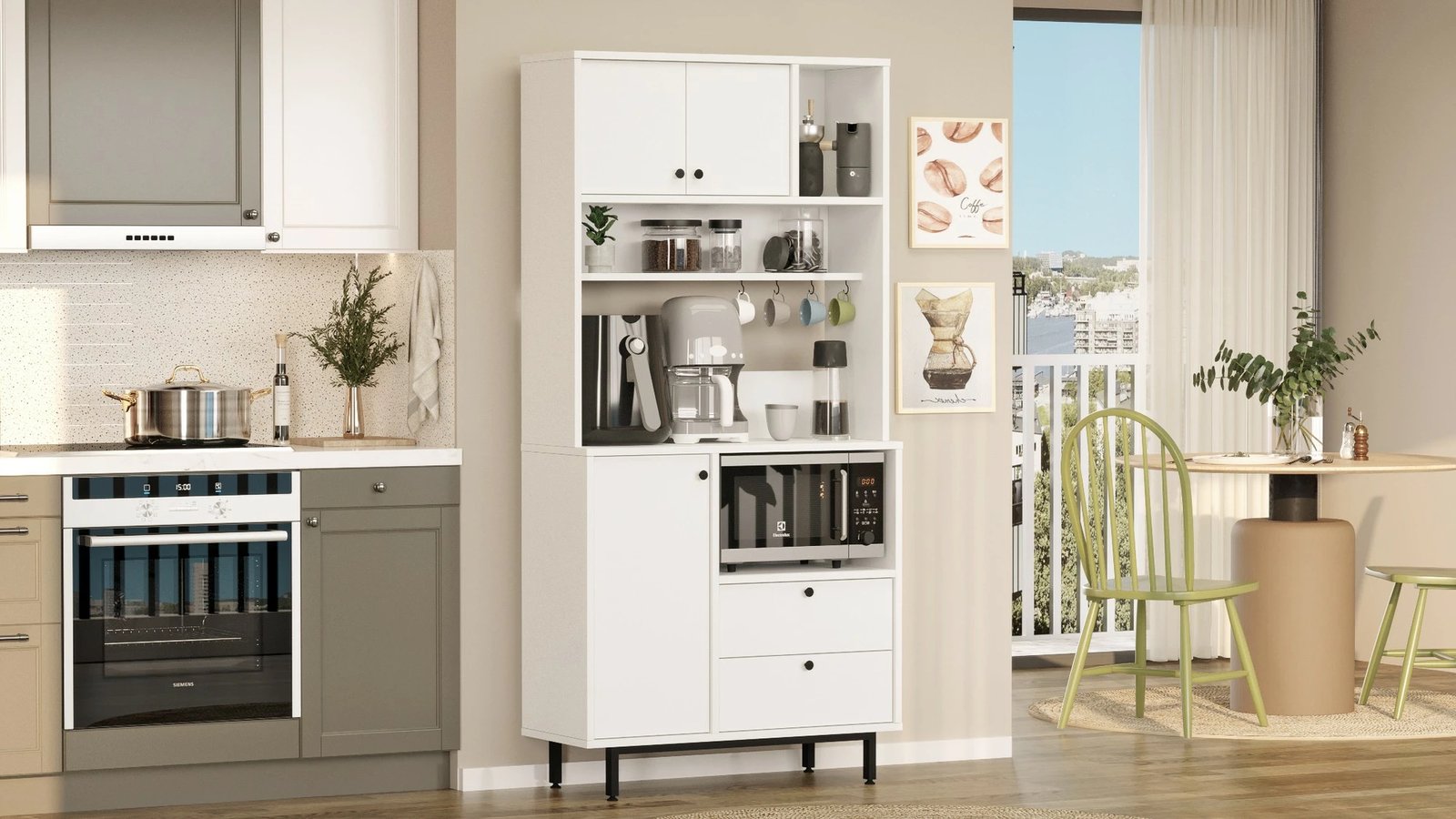 Dollap shumëpërdorimësh, ngjyrë e bardhë, Skye Decor, RE4-W