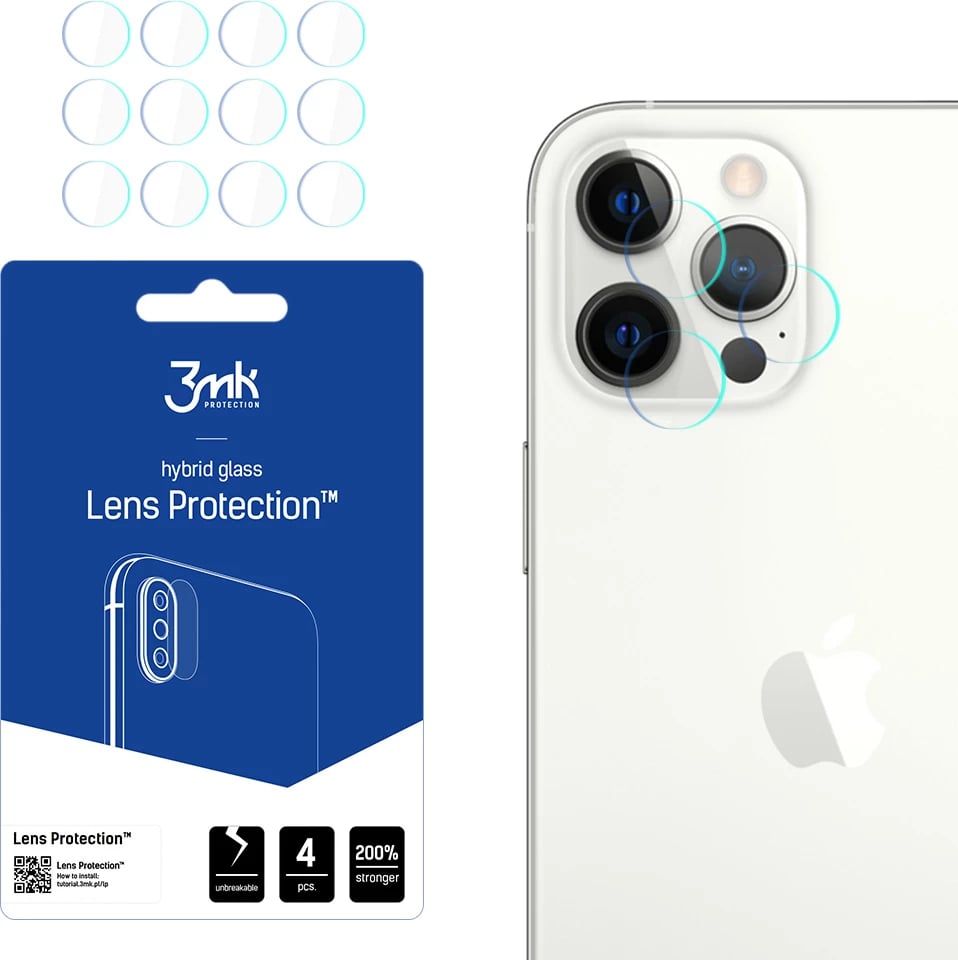 Mbrojtës lente 3mk Protection Lens Protection për iPhone 12 Pro Max, 4 copë