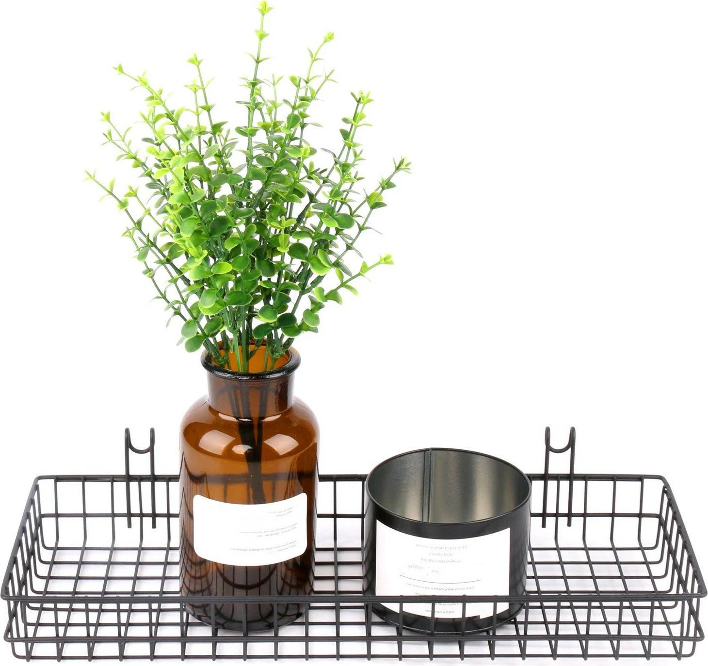 Aksesor dekorativ metalik për mur Wallity, WR011, ngjyrë e zezë, 40x9x11cm