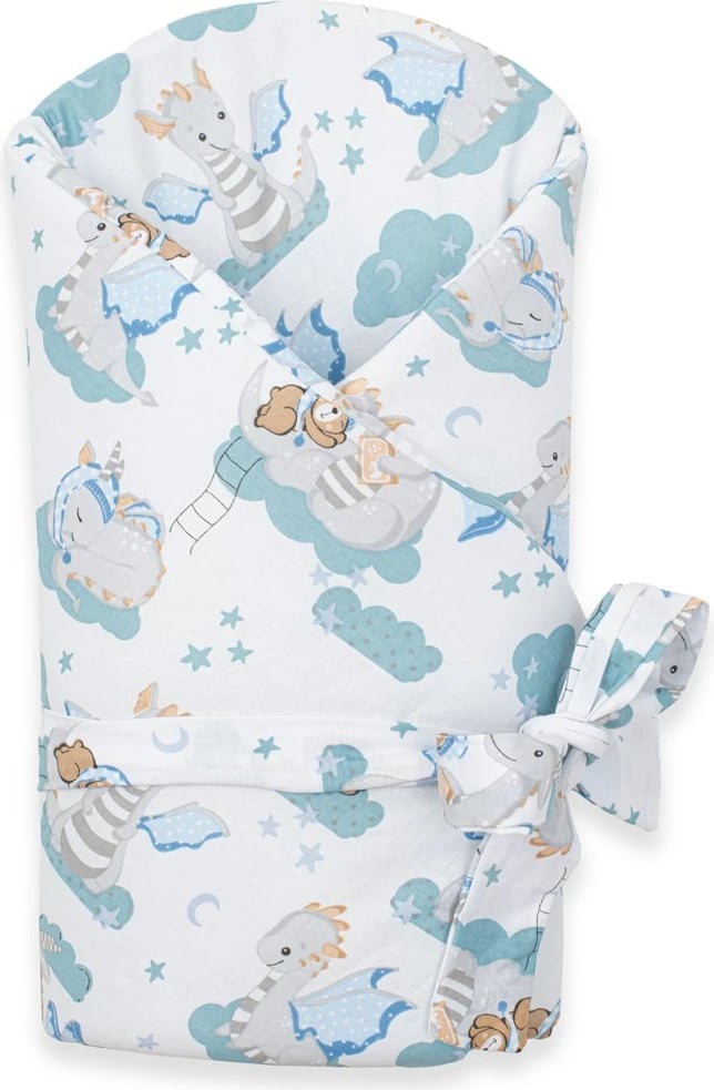 Mbështjellës për bebe, New Baby, Dragon, 80x80 cm, jeshile