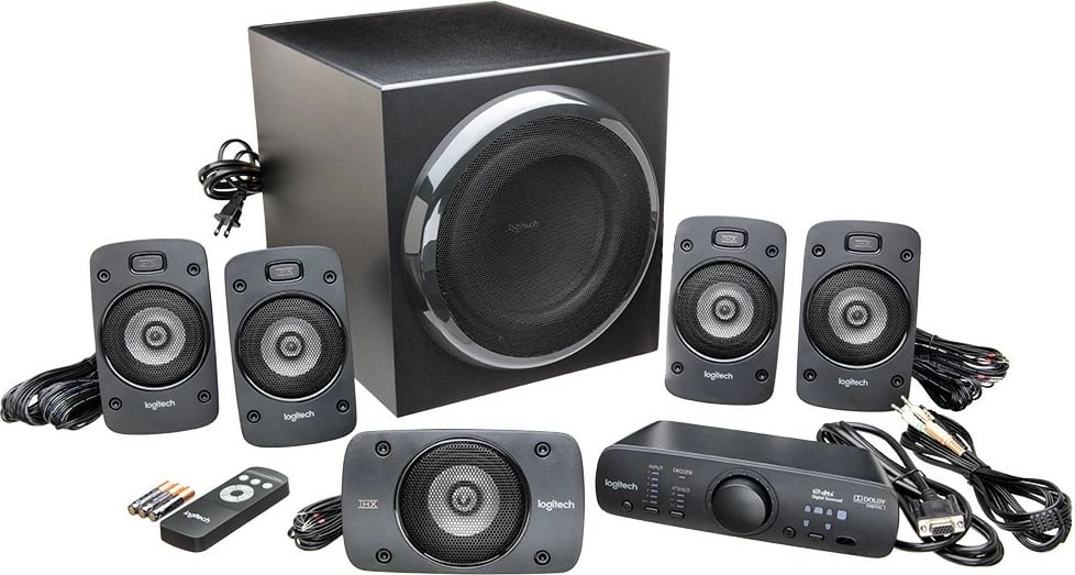 Bokse surround sound Logitech Z906, 5.1 kanale, 500 W, 1000 W, IR, të zeza Bokse surround sound Logitech Z906, 5.1 kanale, 500 W, 1000 W, IR, të zeza