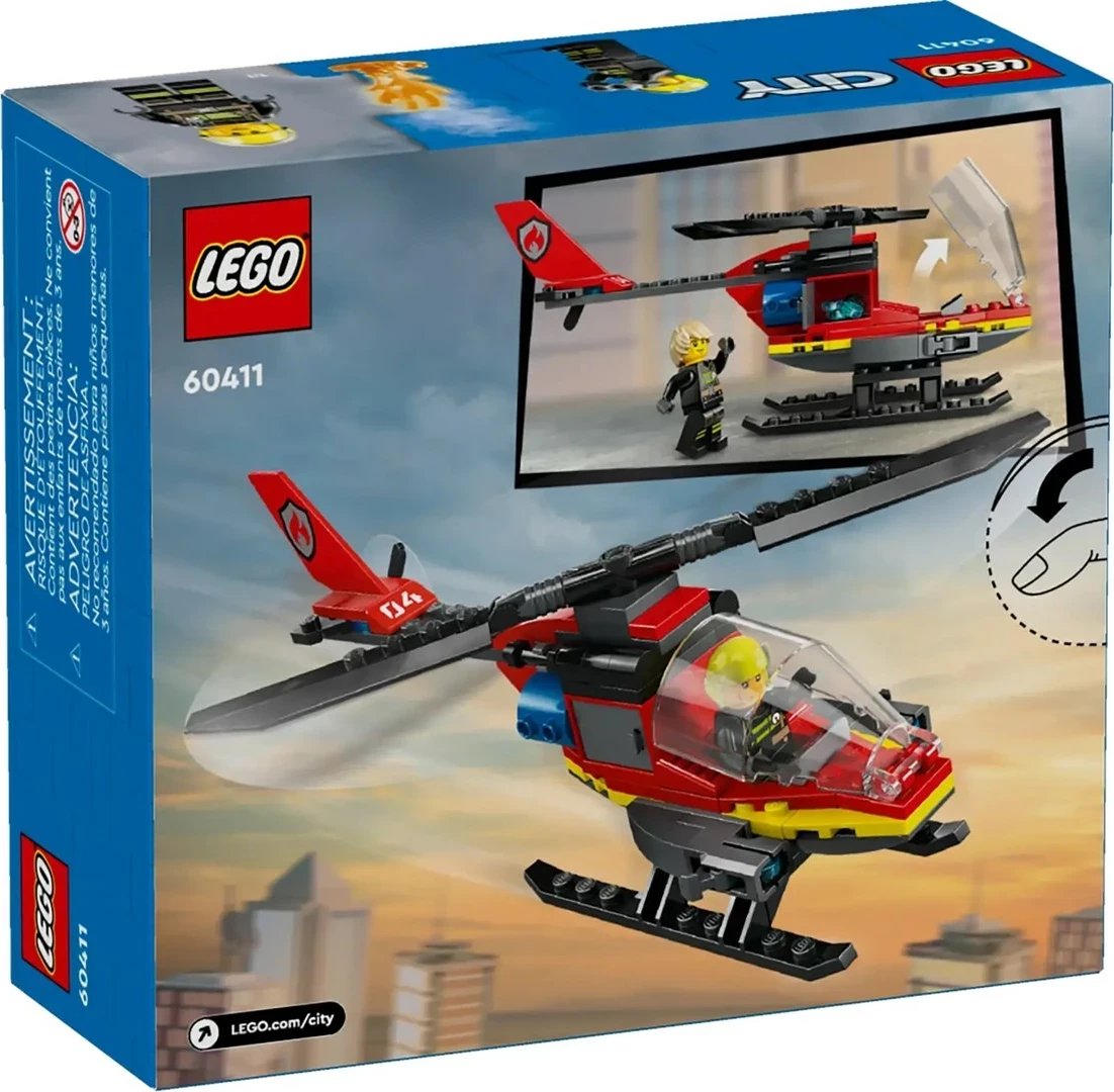 Helikopter i zjarrfikësve LEGO City 60411, 85 pjesë Helikopter i zjarrfikësve LEGO City 60411, 85 pjesë