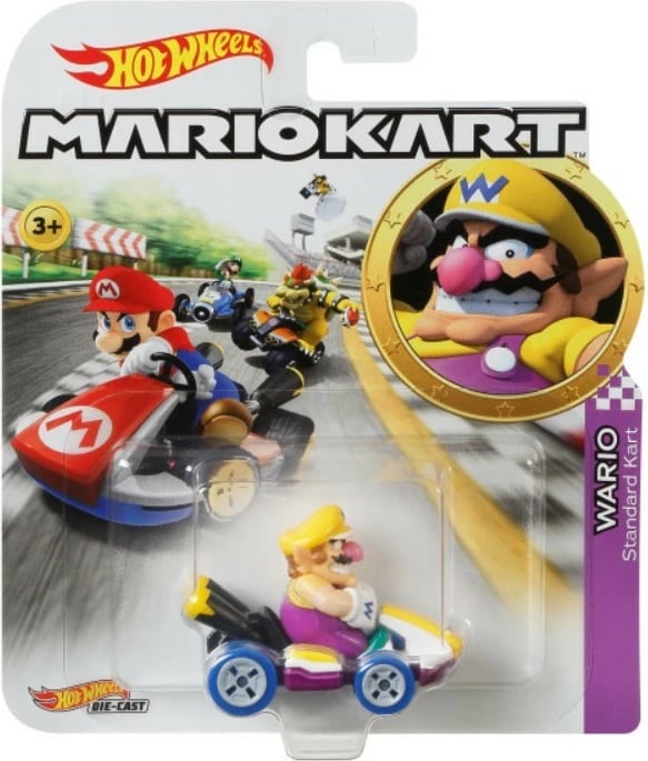 Makina lodër Hot Wheels Mario Kart Wario Standard Kart, shumëngjyrëshe