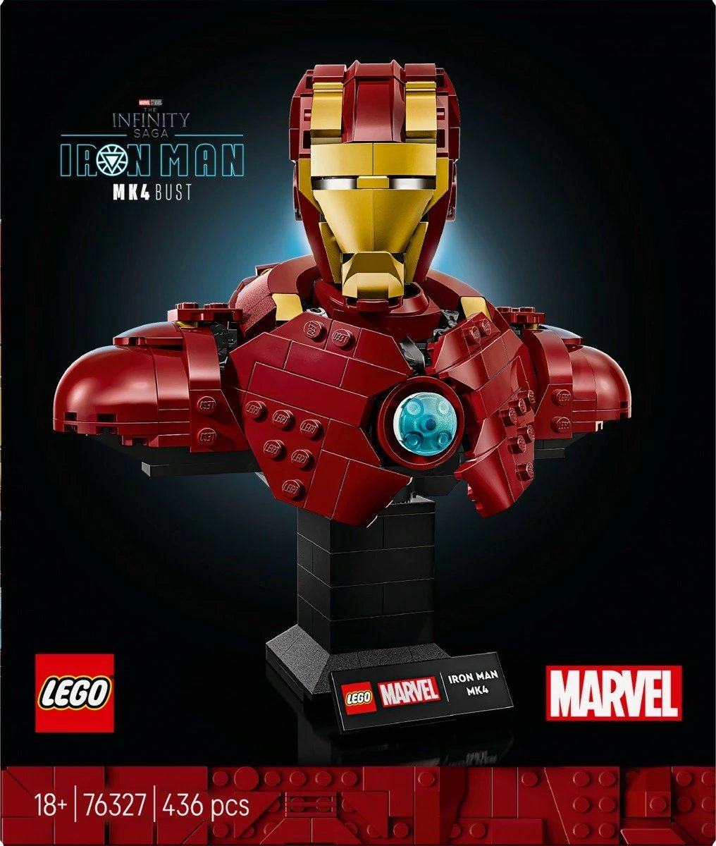 Set ndërtimi LEGO Marvel Super Heroes Iron Man Bust MK4, 436 pjesë, e kuqe/e artë