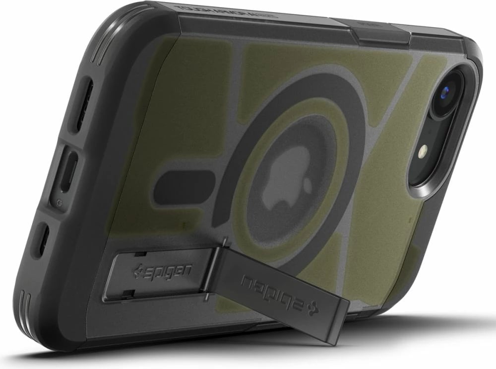 Mbështjellës Spigen Tough Armor MagSafe për iPhone 16e, Gri/Transparent