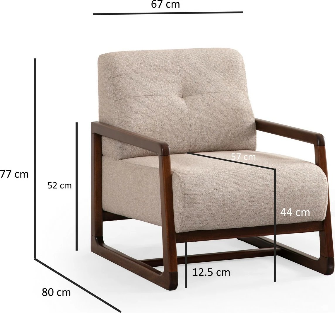 Karrige krahu Athena Bergere, bezhë