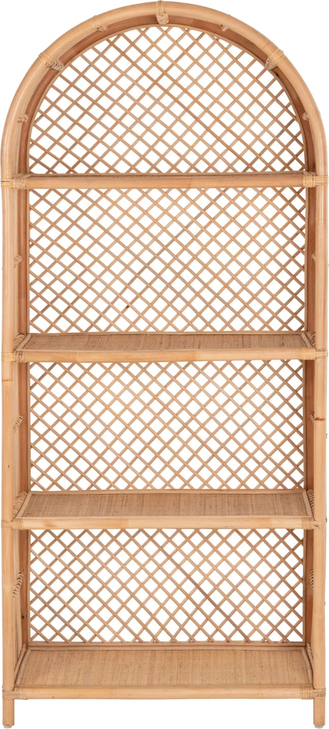Raft librash FH9552 prej ratanit natyral, ngjyrë natyrale, 80x40x182H cm