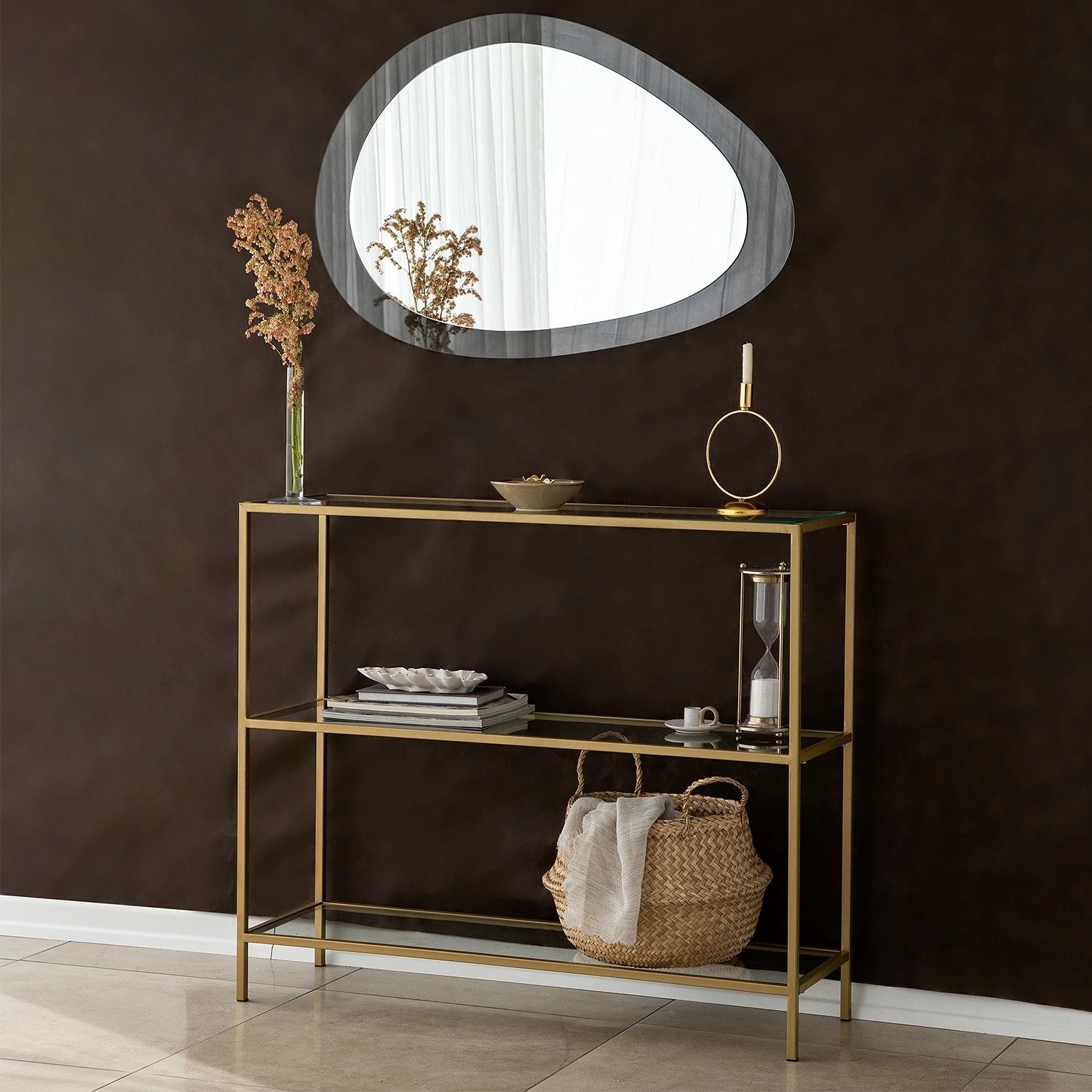 Pasqyrë Skye Decor, ngjyrë transparente, Aqua Porto