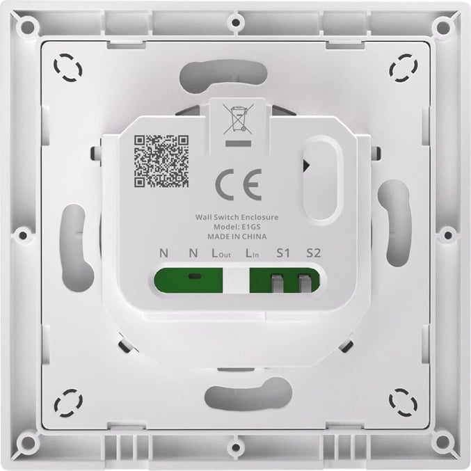 Mbështjellës për ndërprerës muri Sonoff E1GS, për module ZBMINIR2/MINIR4M/MINIR4, i bardhë