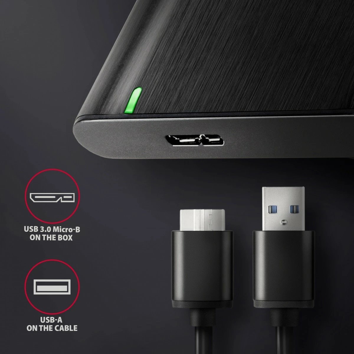 Kasë e jashtme AXAGON EE25-A6M për HDD/SSD 2.5", USB 3.2 Gen 1, alumini, karbon
