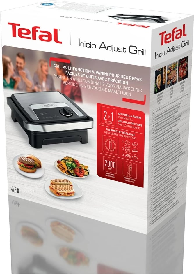 Grill elektrik Tefal Inicio Adjust GC272D10, çelik inoks
