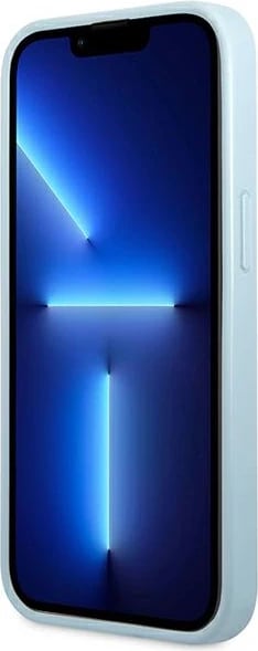 Mbështjellës Guess Saffiano 4G Small Metal Logo për iPhone 13 6.1", kaltër