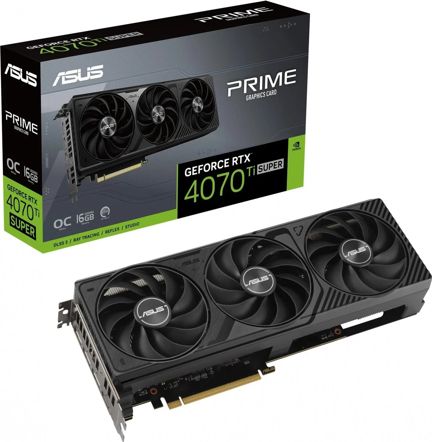 Kartelë grafike Asus RTX 4070 Ti SUPER PRIME OC 16GB, e zezë