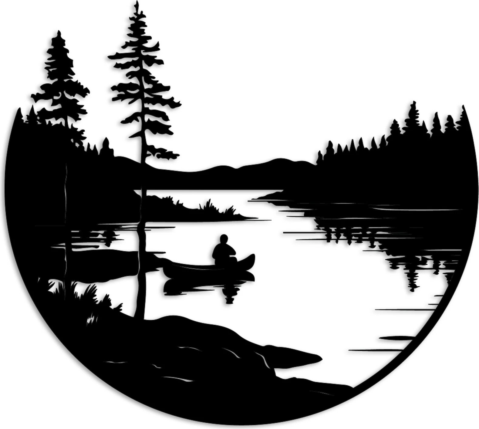 Aksesor dekorativ metalik për mur, Wallity, Solo, ngjyrë e zezë, 54x60cm