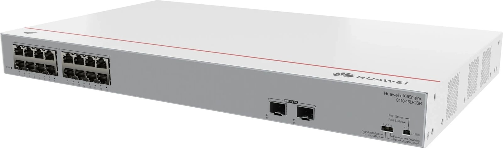 Switch Huawei eKit S110-16LP2SR, L2 Gigabit Ethernet, PoE, Gri