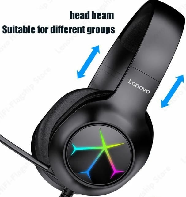 Kufje Gaming Lenovo G60A, me mikrofon dhe ndriçim RGB