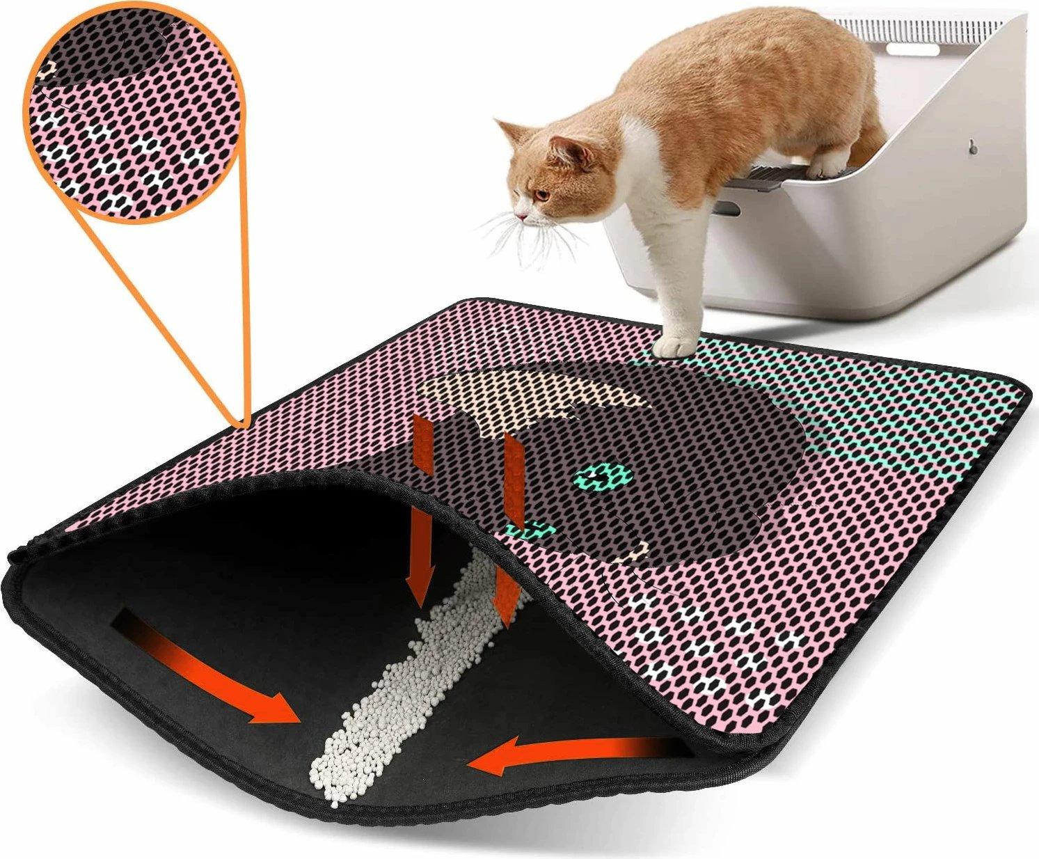 Tapet për rërë mace, shumëngjyrësh, Paws & Whiskers, Nrszn0195, 45x60cm