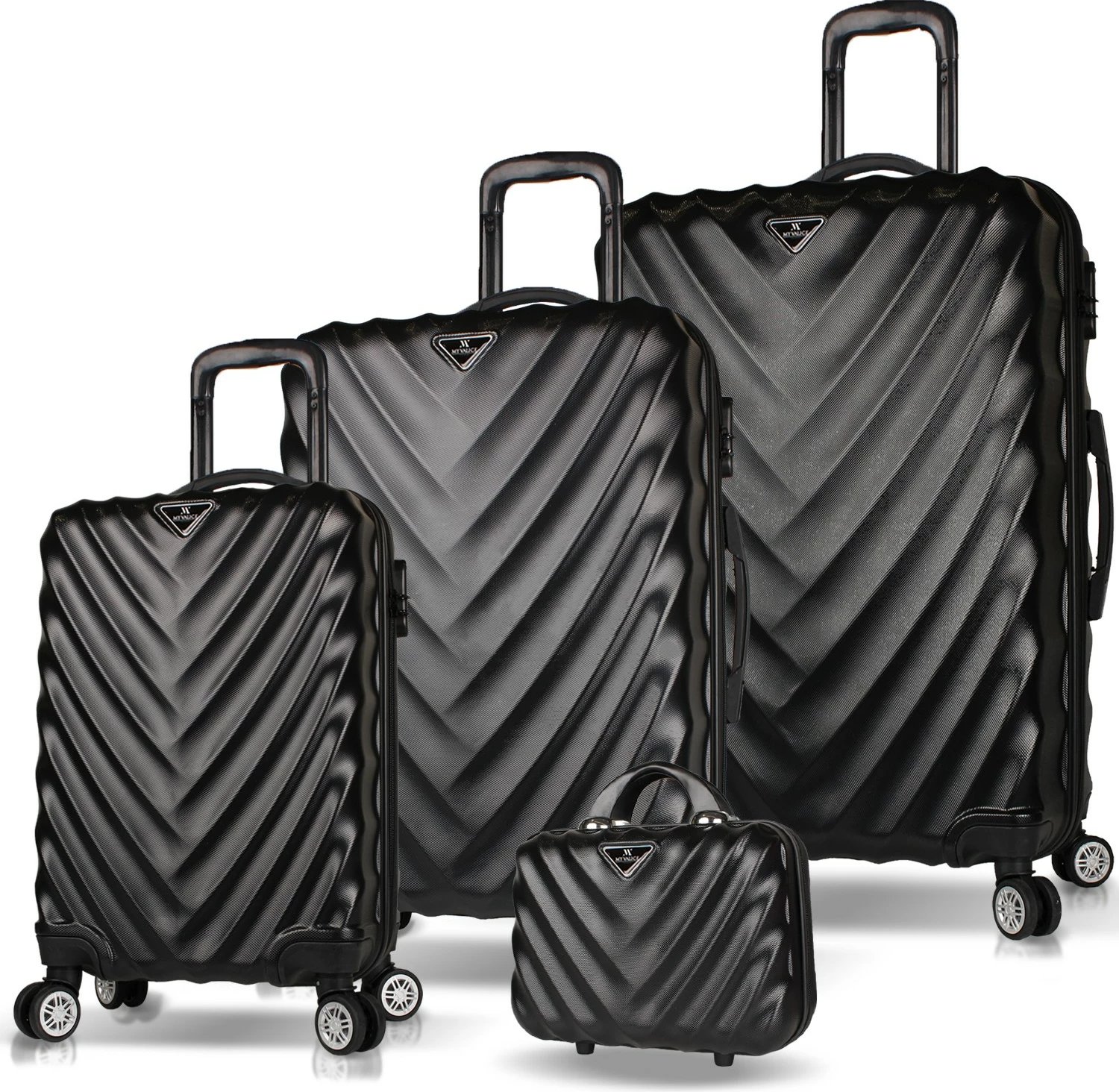 Set valixhesh (4 copë), ngjyrë e zezë, Zoozie Bags, 7262