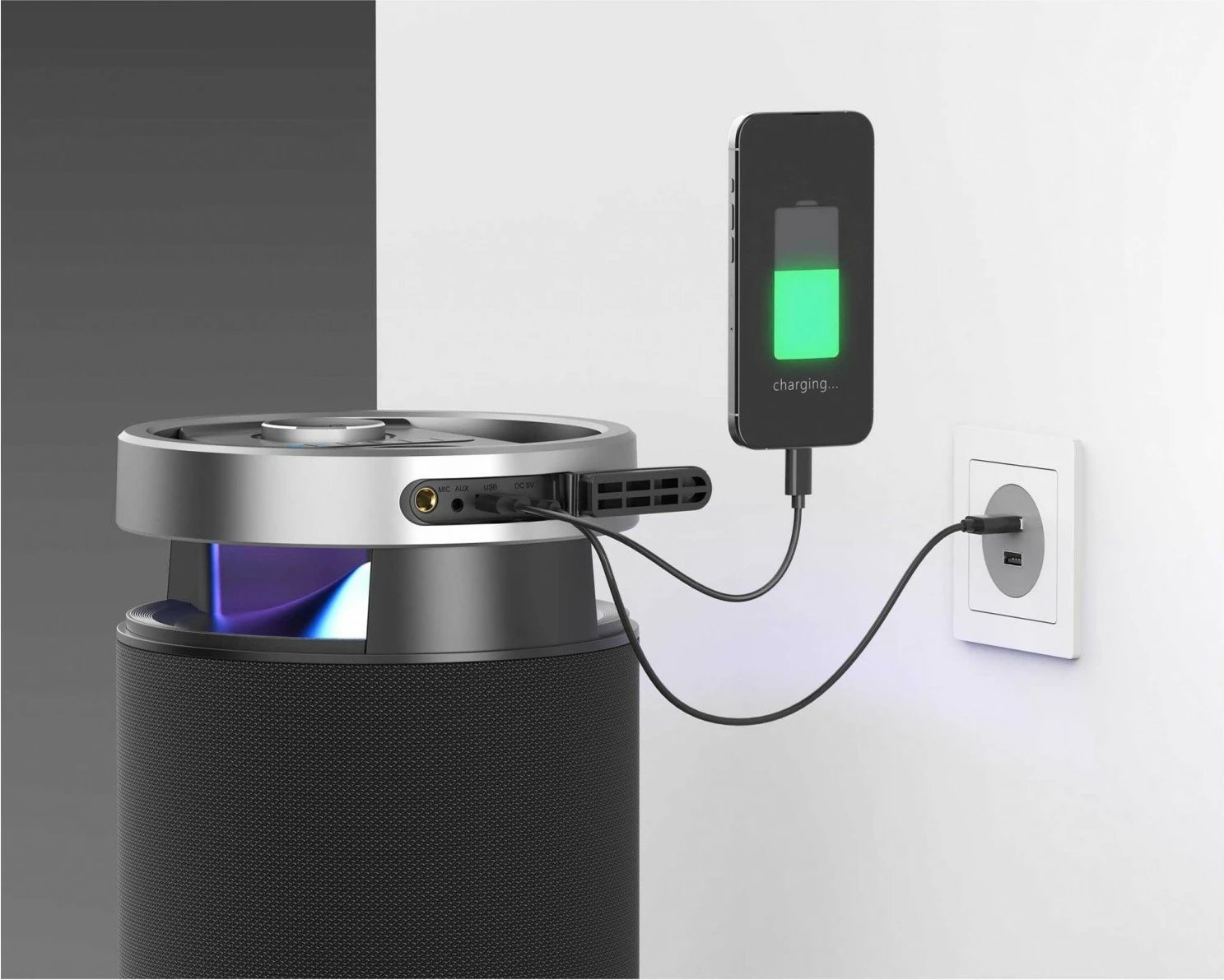 Altoparlant Bluetooth, Sencor, Resonex Lounge, 130W, TWS, LED, IPX5, e zezë/argjendtë