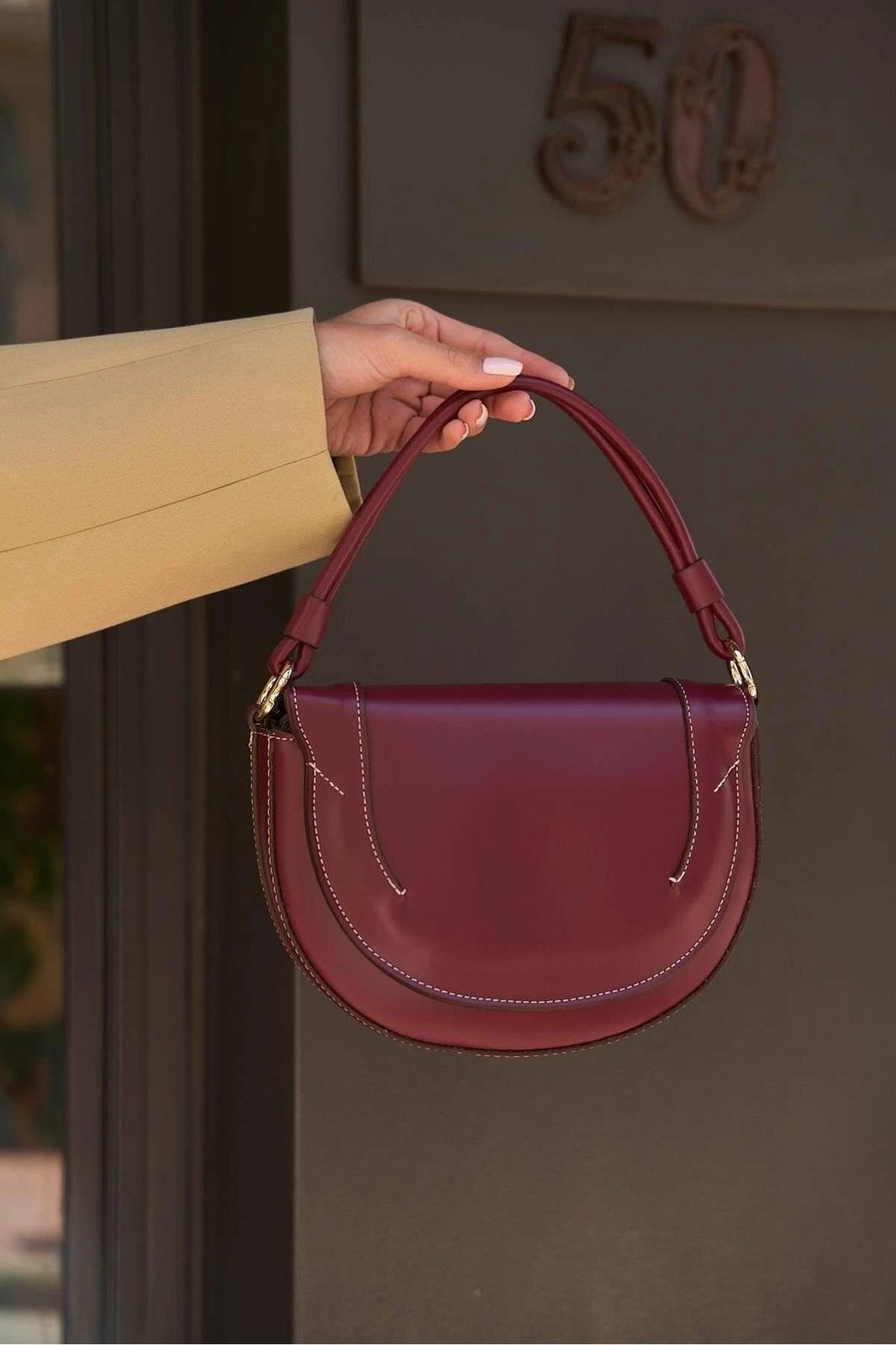 Çantë dore Zoozie Bags, MK1020225SV10-008, ngjyrë e kuqe klaret